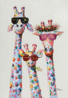غرفة الاطفال فن ملون الحيوان ثلاثة الزرافة الأسرة مع النظارات HQ قماش طباعة