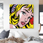 ΔΙΑΘΕΣΙΜΟ ΠΛΑΙΣΙΟ Ζωγραφικής εκτύπωσης καμβά Avatar Μοντέρνας Ομορφιάς Lichtenstein