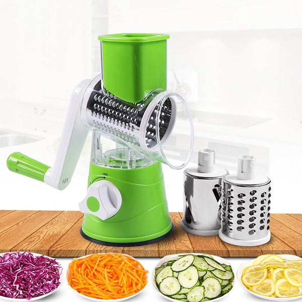 Multifunctional Drum-Type Hand-Operated Vegetable Cheese Shredder Device Grater Potato Slicer