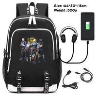Cool Fortnite Game Canvas Student Office Backpack Outdoor USB Interface