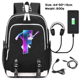 Cool Fortnite Game Canvas Student Office Backpack Outdoor USB rozhraní