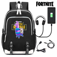 Cool Fortnite Game Canvas Student Office Backpack Outdoor USB rozhraní
