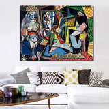 Hq Canvas Print Picasso Women Of Algiers Famous Wall Art With Frame Products On Etsy