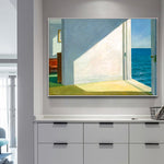 Hopper Rooms by The Sea Landscape การทำสำเนางานศิลปะ HQ Canvas Print