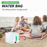 20 l skladacia taška na vodu Prenosná núdzová nádoba na vodu s dvojitými rukoväťami Cestovanie Jednoduché prenášanie skladacie vedierko