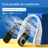 Portable Hanging Neck Fan USB Rechargeable Bladeless Mute Fans Air Conditioning Cooler for Sports FanMini Electric Wireless Fan