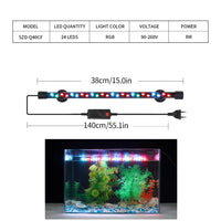 18-58 سانتی متر آکواریوم چراغ LED ضد آب گیره مخزن ماهی نور روشنایی زیر آب لامپ غوطه ور لامپ رشد گیاهی 90-260 ولت