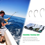 420 pçs/caixa de acessórios de pesca de plástico kit ganchos giratório snap stop miçangas isca para pesca de viagem ao ar livre