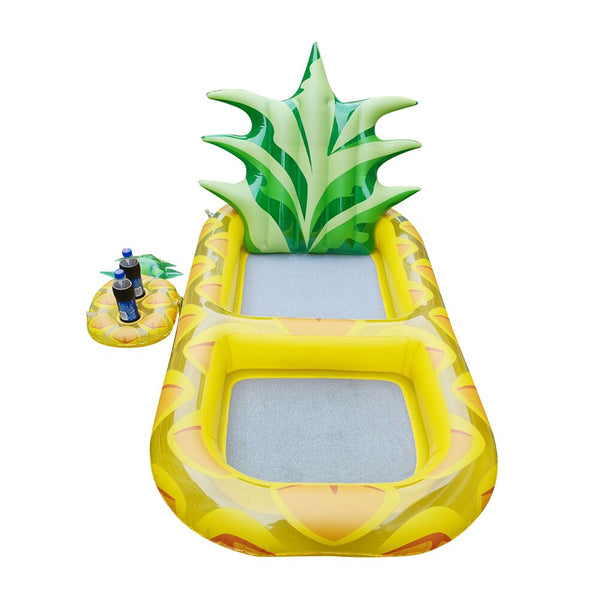 Inflatable Pool Float Air Mattresses Pineapple Strawberry Shape Swimming Pool Air Sofa Floating Chair with Cup Holder