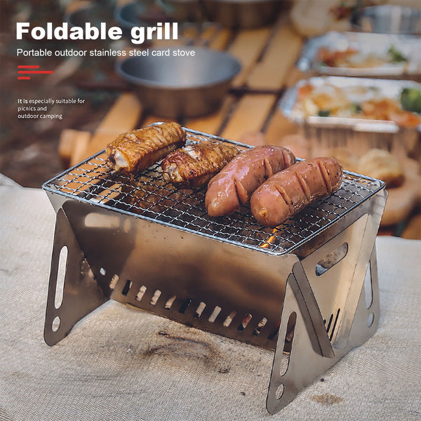 Portable Folding Mini Barbecue Oven Stainless Steel BBQ Grill.Household Picnic Camping Barbecue Tools Detachable Charcoal Grill