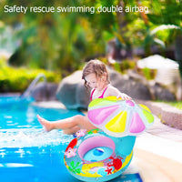 Pratique bébé natation anneau dessin animé champignon gonflable infantile été jouets avec abri natation protecteur pour les enfants
