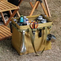 Складаная сумка для захоўвання вялікай ёмістасці, партатыўная партатыўная сумка для турызму, кемпінг, упакоўка для дроў з адтулінай для падвешвання, спражкай D