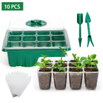 10 Sets 12 Hole Plastic Nursery Pots Seed Tray Grow Box PET Pot Garden Greenhouse Seed Seed Planters Tray Growers Pot