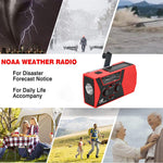 Notfall-AM-FM-Radio Handkurbel Batteriebetriebenes Solarradio mit LED-Taschenlampe Schreibtischlampe 2000-mAh-Ladegerät SOS-Alarm