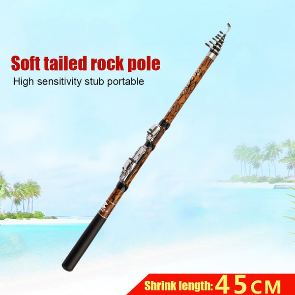 Telescopic Fishing Rod Portable Sea Fishing Rod Pole Carbon Fiber 1.8/2.1/2.4/2.7/3.0m Telescopic Mini Rod Fishing Tackle Pesca