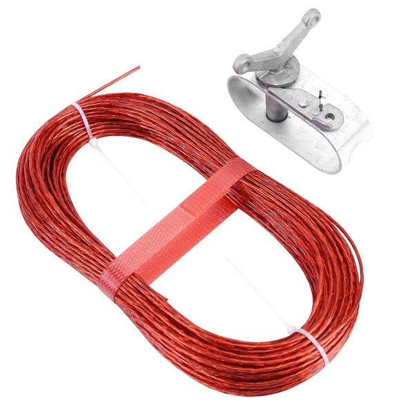 Pro Swimming Pool Cover Cable Winch Kit 100ft for Above Ground Swimming Pool Cover Plastic-coated Wire Fastener