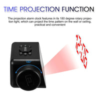 LED Digital Projection Alarm Clock FM Radio Projector Wall Clock Snooze USB Timer Wake Up Clock with Temperature Home Decor