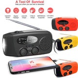Солнечная ручная рукоятка RADIO Receiver Mini Portable AM ​​/ FM / WB Weather Radio с многофункциональным фонариком Аварийный источник питания / банк