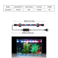 18–58 cm akvariumo apšvietimas LED vandeniui atsparus žuvų bako laikiklis povandeninis apšvietimas panardinamoji lempa augalų auginimo lempa 90–260 V