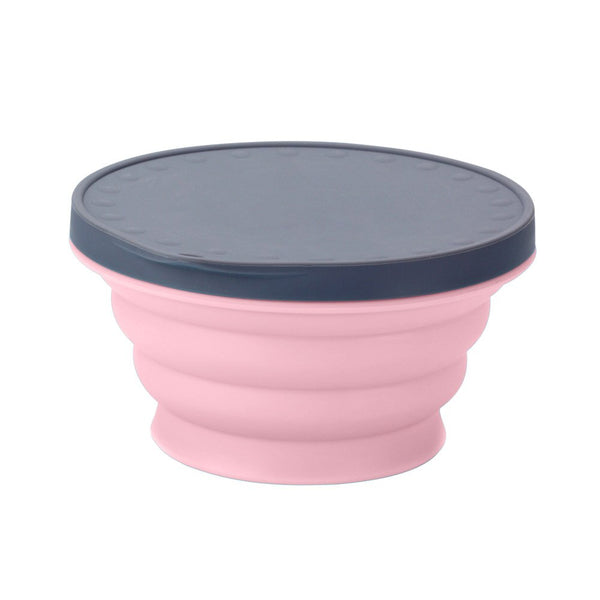 720ML Portable Silicone Water Bowls Lunch Box with Lid for Travel Collapsible Outdoor Picnic Folding Fruit Salad Dish