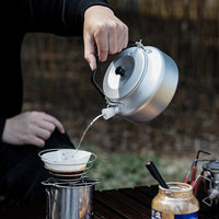 800 ml Outdoor Leicht Aluminium Camping Teekanne Wasserkocher Kaffeekanne Outdoor Wasserkocher für Camping Wandern Rucksackreisen
