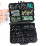 420pcs/Box Plastic Fishing Tackles Box Accessories Kit Hooks Swivel Snap Stop Beads Bait for Outdoor Travel Fishing