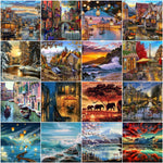 DIY Painting By Numbers City Scenery DIY Frame Pictures Paint By Number Venice On Canvas DIY Home Decoration 60x75cm