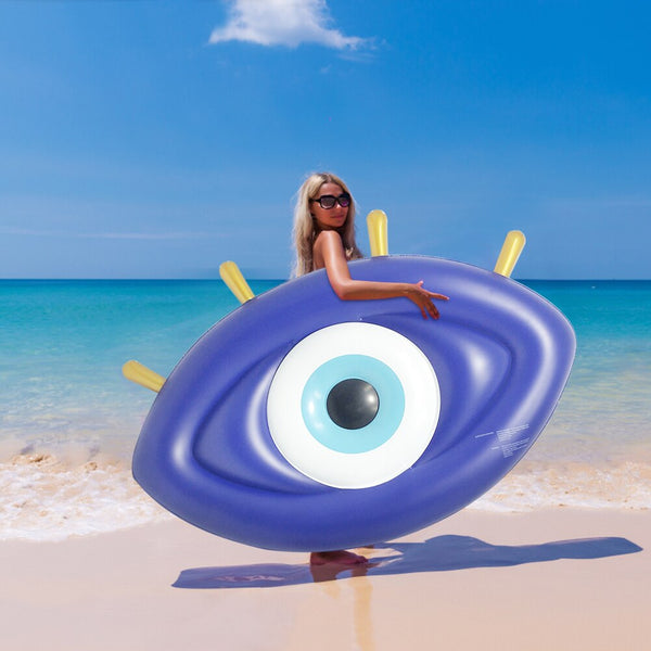 Kid Eyeball Design Floating Row Reusable Swimming Pool Float Lounge Water Recliner Foldable Swimming Accessories