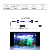 18-58cm Akvario Lumo LED Akvorezista Fiŝujo Clip Lumo Subakva Lumigo Subakva Lampo Plant Grow Lampo 90-260V