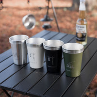 350ML Outdoor Camping Tableware Travel Cucurbitulae Set Commodum Picnic Supplies Stainless Steel Wine Beer Cup Cupam Mugs