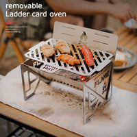 Przenośna kuchenka do grillowania ze stali nierdzewnej nieprzywierająca Camping piknik grill składany stojak na grilla pojemnik na węgiel drzewny z zestawem otworów wentylacyjnych