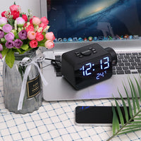 LED digitalt projektionsvækkeur FM-radioprojektor Vægur Snooze USB Timer Wake Up ur med temperatur boligindretning