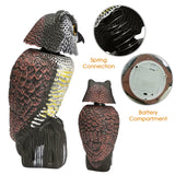 Assustador de pássaros de chamariz de coruja realista com cabeça giratória de som Coruja Prowler Repelente de pássaros Repelente de controle de pragas Espantalho jardim quintal