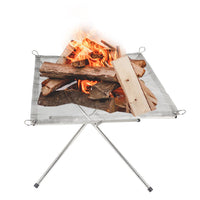 Folding Outdoor Campfire Frame Rack Grill Portable Barbecue Stove Stainless Steel Heating Mesh Fire Pit for Camping