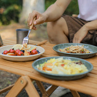 Camping Teller Runde Emaille Große Kapazität Camping Picknick Lebensmittelbehälter Outdoor BBQ Geschirr Lebensmittel Obstteller Teller