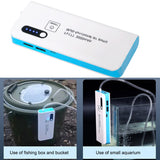 Akvaariumi USB hapnikupump Ultra vaikne auto hapnikuga varustatud akvaariumi kalapüük AC/DC liitiumaku laadimisõhupump õues kalapüük