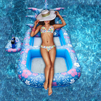 Inflatable Pool Float Air Mattresses Pineapple Strawberry Shape Swimming Pool Air Sofa Floating Chair with Cup Holder