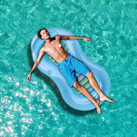 Almofada de dormir flutuante piscina PVC piscina praia água para festa praia banho de sol reclinável com apoio de cabeça apoio para os pés