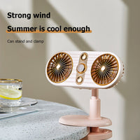Electric Fan Adjustable Desk Rechargeable Fan Portable Vertical Fan Outdoor Camping Cycling Running Travel Cooling Down Supplies