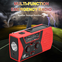 Ραδιόφωνο έκτακτης ανάγκης AM FM Ηλιακό ραδιόφωνο χειρός με μανιβέλα με μπαταρία με φακό LED Επιτραπέζια λάμπα 2000 mAh Φορτιστής SOS