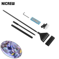 Aquarium Cleaning Kit Aluminum-magnesium Alloy Algae Scraper Brush with 10 Stainless Steel Blade for Fish Reef Plant Tank