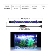 18-58cm oświetlenie do akwarium LED wodoodporny klips do akwarium oświetlenie podwodne lampa głębinowa lampa do uprawy roślin 90-260V