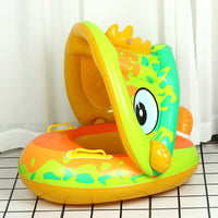 Baby Aufblasbarer Schwimmring Sitz Cartoon Kinder Schwimmender Sonnenschutz Schwimmkreis Wasserpark Interaktives Spielspielzeug