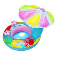 Practical Baby Swimming Ring Cartoon Mushroom Inflatable Infant Summer Toys with Shelter Swim Protector for Kids