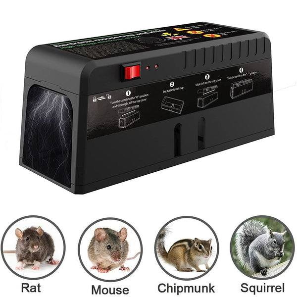 Electronic Mouse Trap 7000V High Voltage Rat Rodent Cage Trap Reusable Mice Killer Orchard Garden Electronic Pest Control Tool