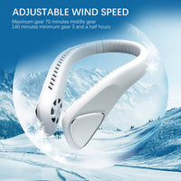 Prijenosni viseći ventilator za vrat bez lopatica 4000mAh USB punjivi sportski ventilator za vrat Klima uređaj Ljetno hlađenje Nosivi ventilator s trakom za vrat