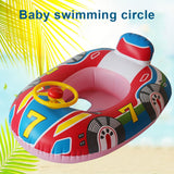 充氣浮座船嬰兒游泳池游泳圈游泳安全筏兒童水車嬰兒水上樂趣玩俱生日禮物