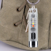 Mini llavero antorcha USB recargable luz LED linterna impermeable con hebilla herramienta de iluminación de emergencia al aire libre antorcha de Camping
