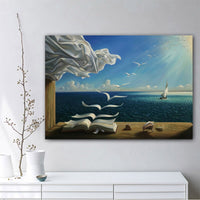 Obraz na plátně Salvador Dali The Waves Book Sailboat Oil Painting HQ