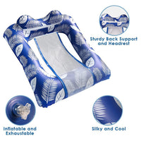 Summer Water Hammock Swimming Pool Beach PVC Lounger Floating Sleeping Cushion with Headrest Footrest Air Mattresses
